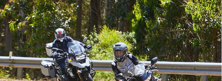 Riders on road