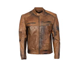 Rideract Café Racer Kratos leather jacket front